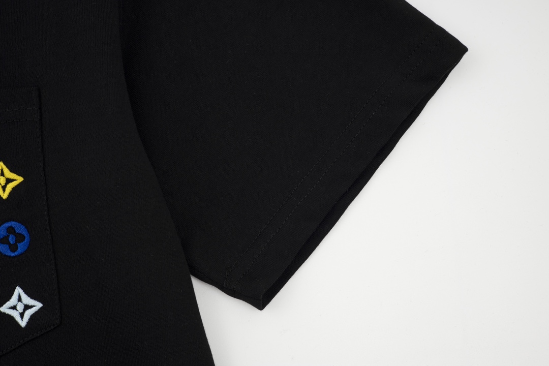 ルイ・ヴィトン 素材スーパーコピー 半袖シャツ 生地 バッチで染色 刺繍 夏服 n級_5