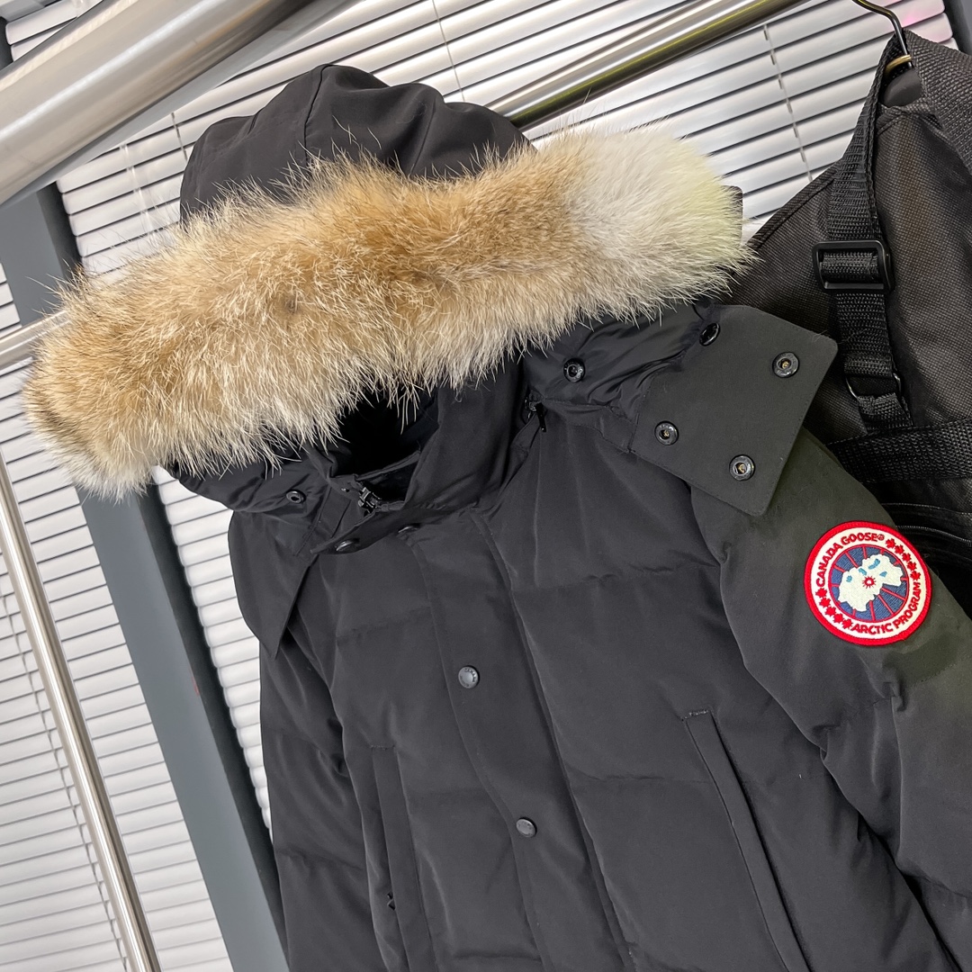 カナダグース軽量ダウンコート高級 ファッションダウンジャケット冬物人気ブランドフード付き_1