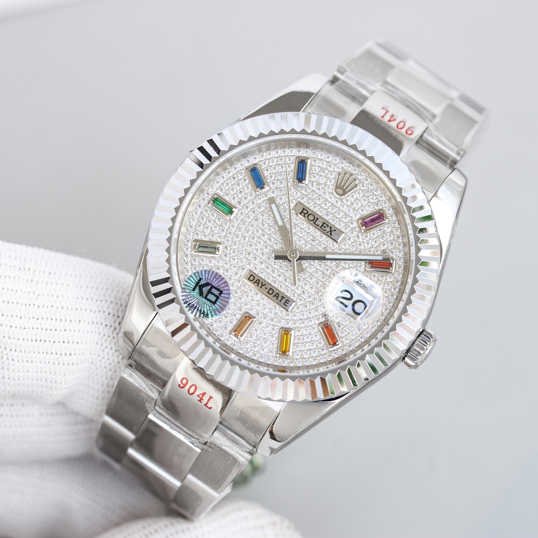 ロレックス腕時計スーパーコピー人気物ビジネスカレンダーメンズファッションシルバー_5