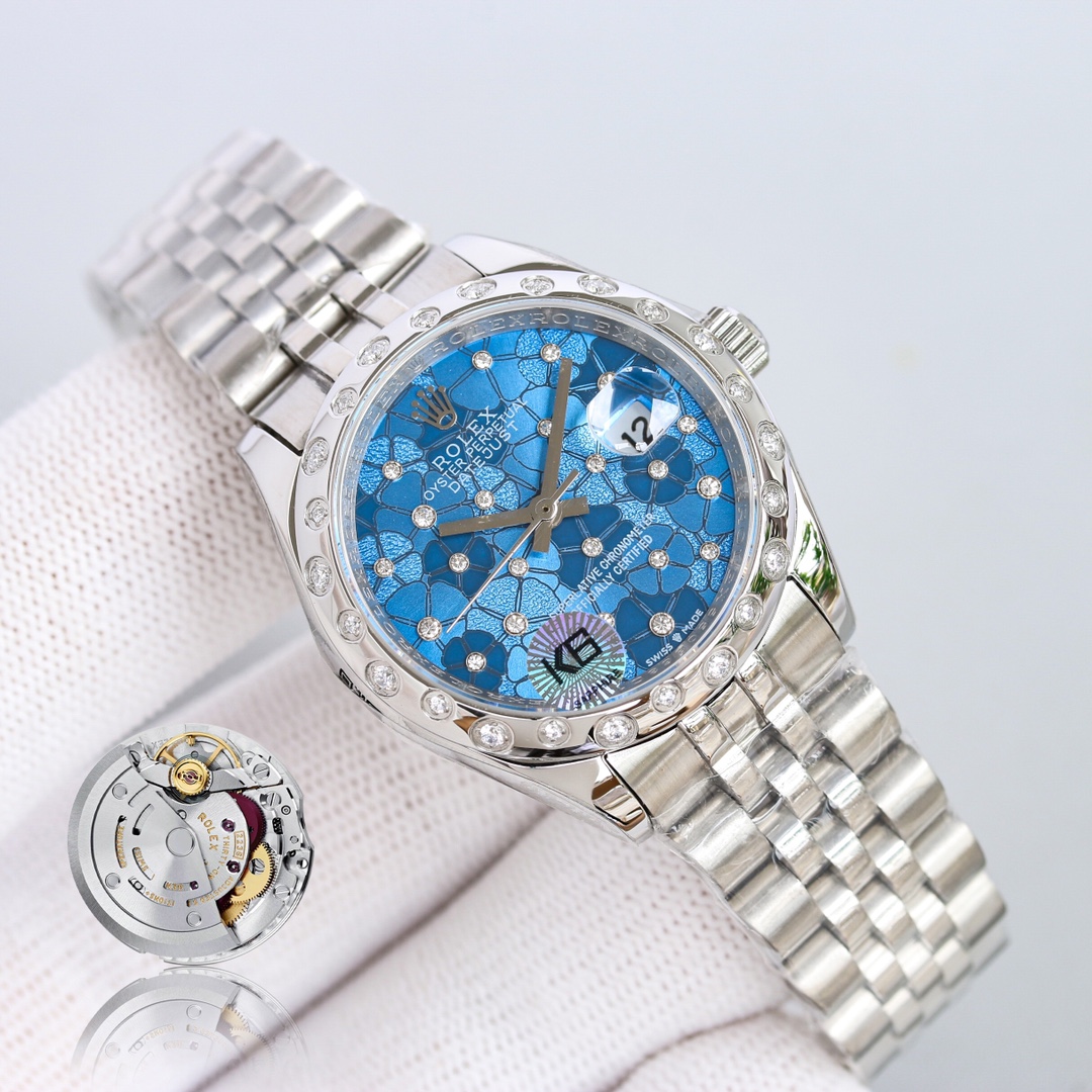 ロレックス腕時計偽物人気物ビジネスカレンダーメンズファッションライトブルー_2