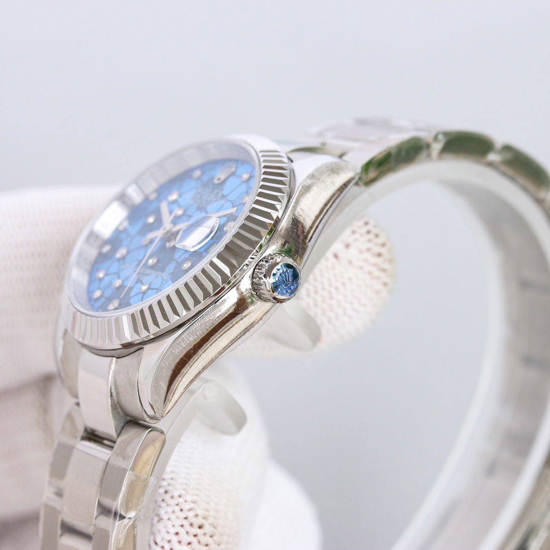 ロレックス腕時計偽物人気物ビジネスカレンダーメンズファッションライトブルー_6