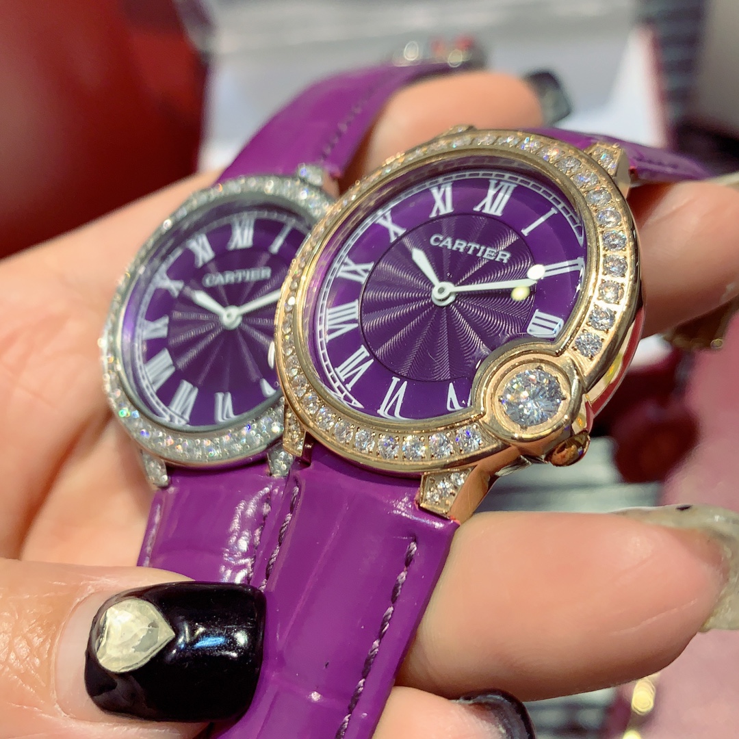  カルティエ腕時計スーパーコピー人気物ビジネスファッションプレゼントベルトパープルおしゃれ_2