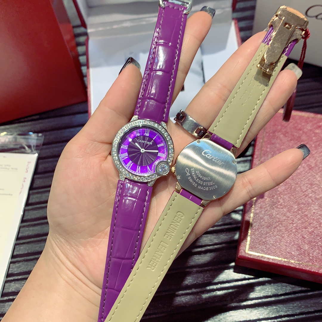  カルティエ腕時計スーパーコピー人気物ビジネスファッションプレゼントベルトパープルおしゃれ_3