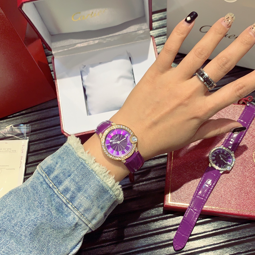  カルティエ腕時計スーパーコピー人気物ビジネスファッションプレゼントベルトパープルおしゃれ_5