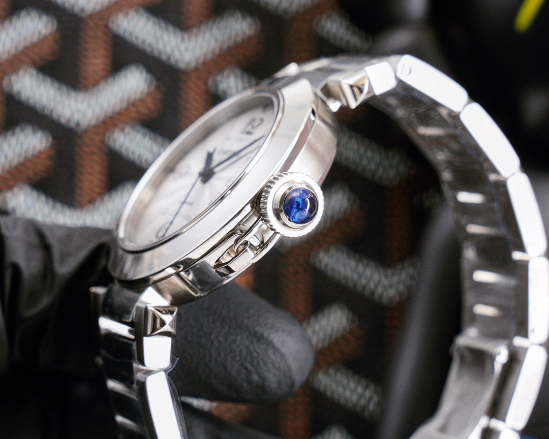 カルティエ腕時計激安通販人気物ビジネスファッションプレゼントベルトホワイトキラキラ_5