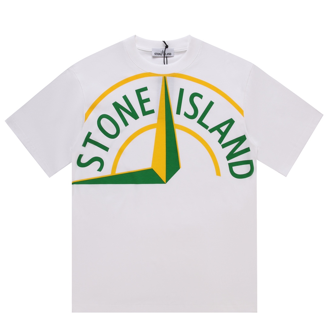 STONE ISLANDストーンアイランドｔシャツ偽物 半袖Tシャツ シンプル 100％綿 ホワイト_1