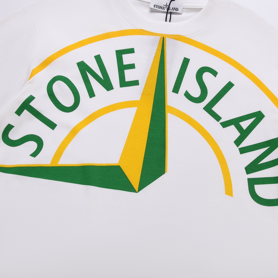 STONE ISLANDストーンアイランドｔシャツ偽物 半袖Tシャツ シンプル 100％綿 ホワイト_4