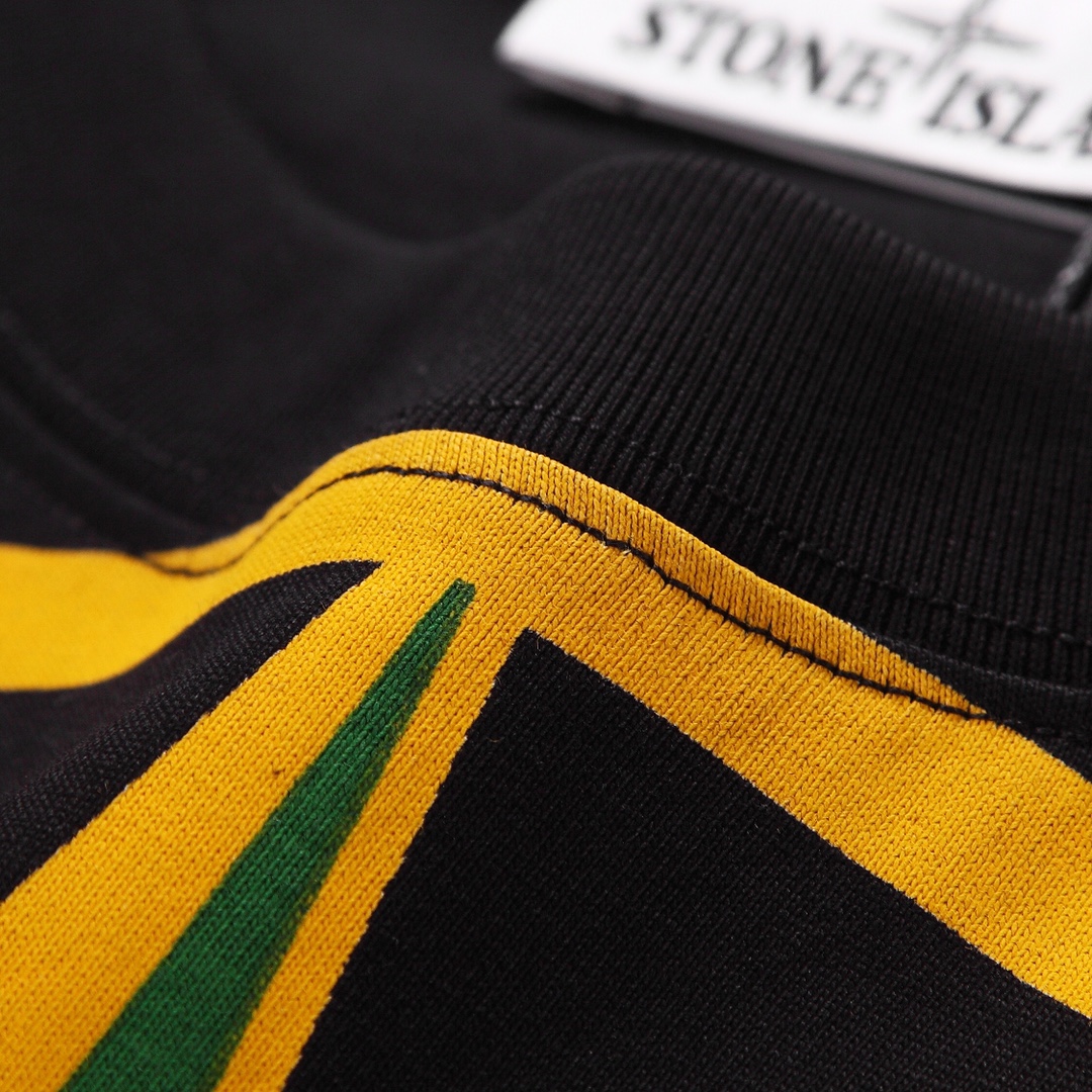 STONE ISLANDストーンアイランドｔシャツ偽物 半袖Tシャツ シンプル 100％綿 ブラック_9