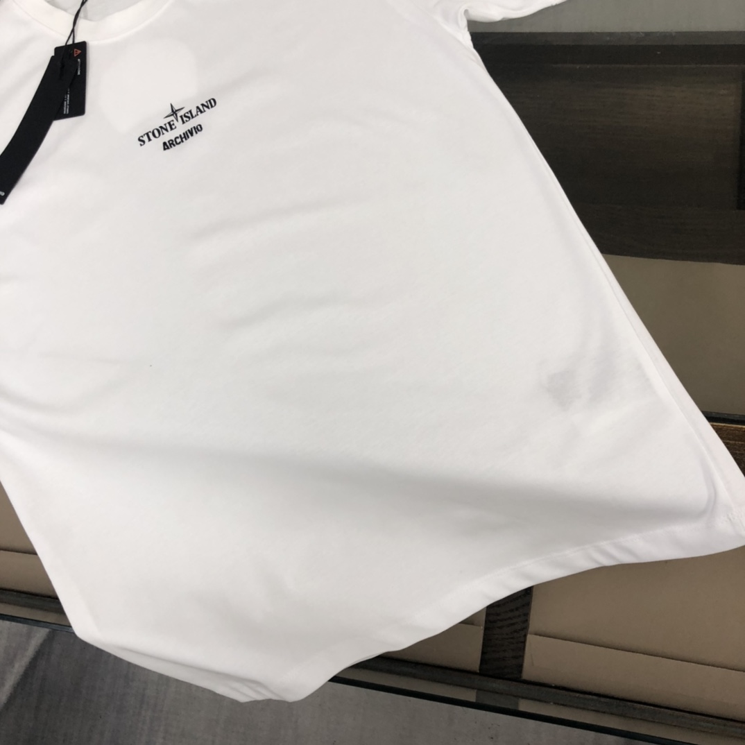 激安大特価最新作のストーンアイランド ティーシャツ激安通販 半袖Ｔシャツ 100％綿  ホワイト_4
