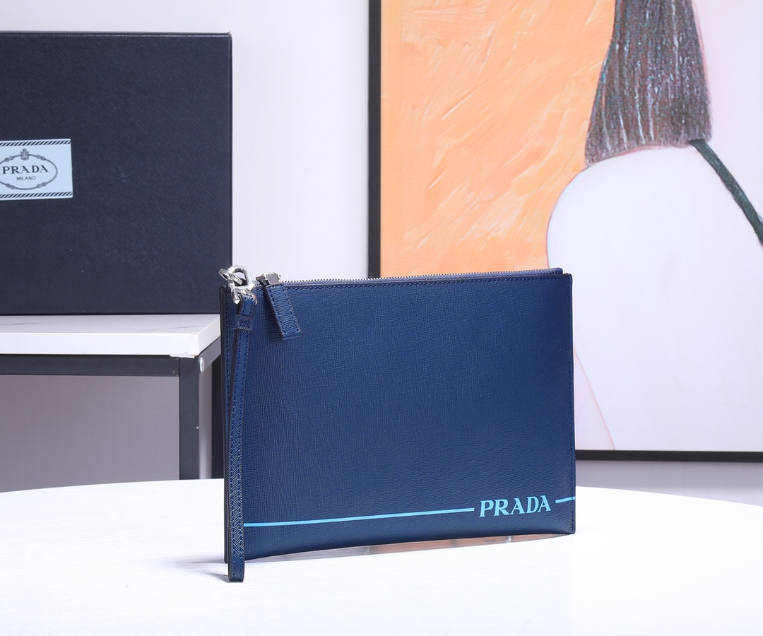 prada n級激安通販 プラダハンドルバッグ 23新品高級感 メンズビジネス 結婚式 大人気 レザー ブルー_2