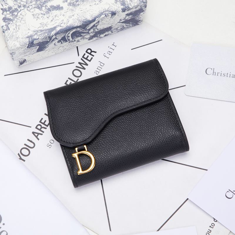 dior 1万以内コピー 三つ折りの財布 レザー シンプル 精巧 23年新作 大人気 ブラック_1