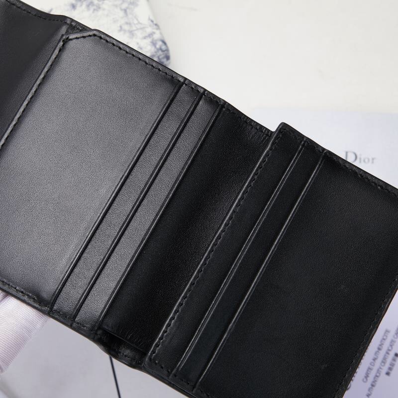 dior 1万以内コピー 三つ折りの財布 レザー シンプル 精巧 23年新作 大人気 ブラック_8