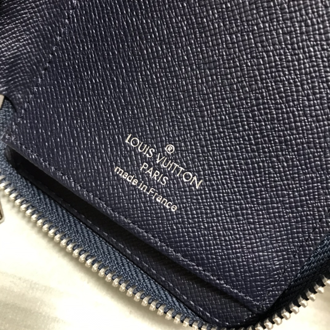 ルイヴィトンの素材ｎ級品 レザー 柔らかい メンズ 薄い 縦型ファスナー財布 ブルー_6