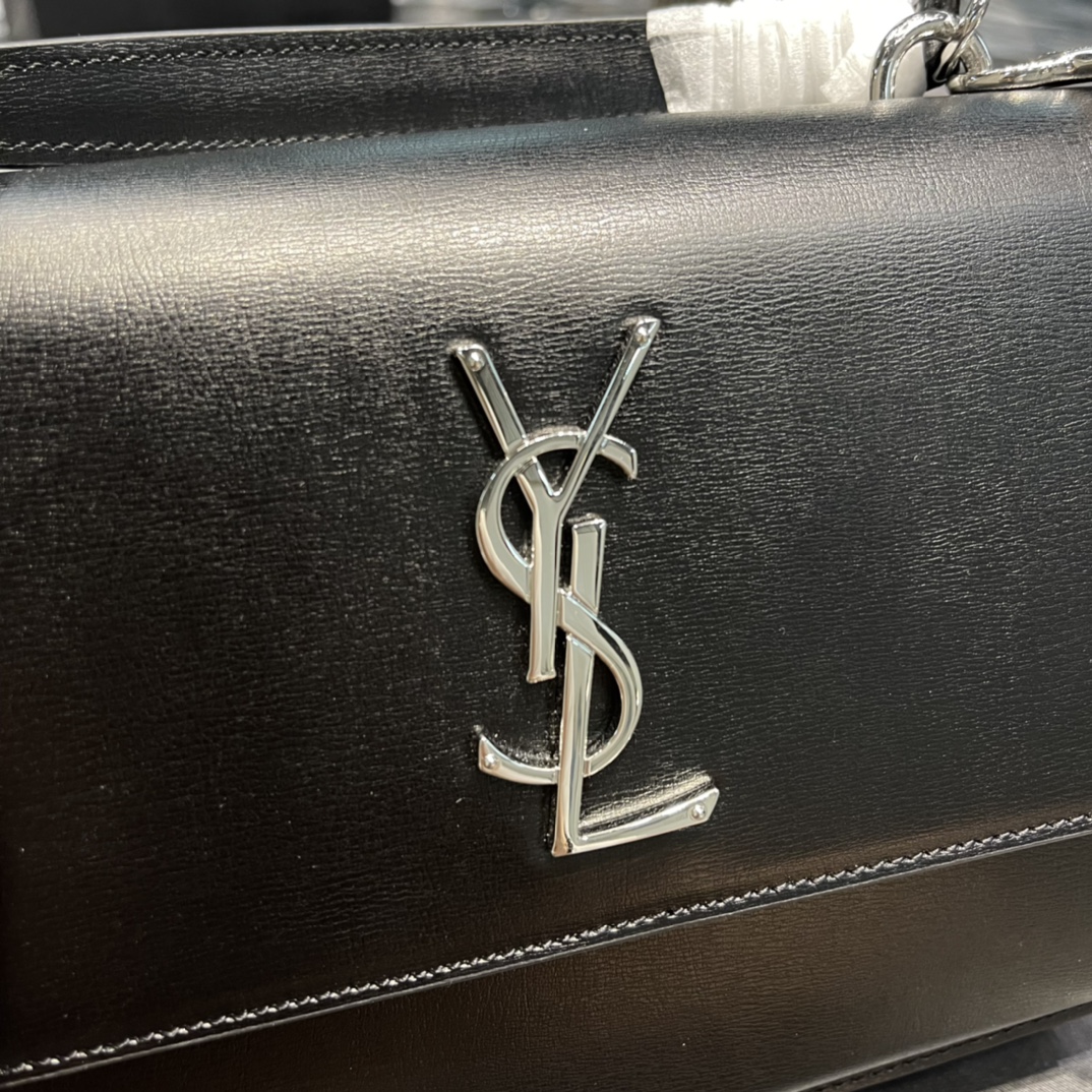 YSLサンローラン箱ｎ級品 イタリア レザー 斜めがけバッグ 実用 シルバーロゴ ブラック_5