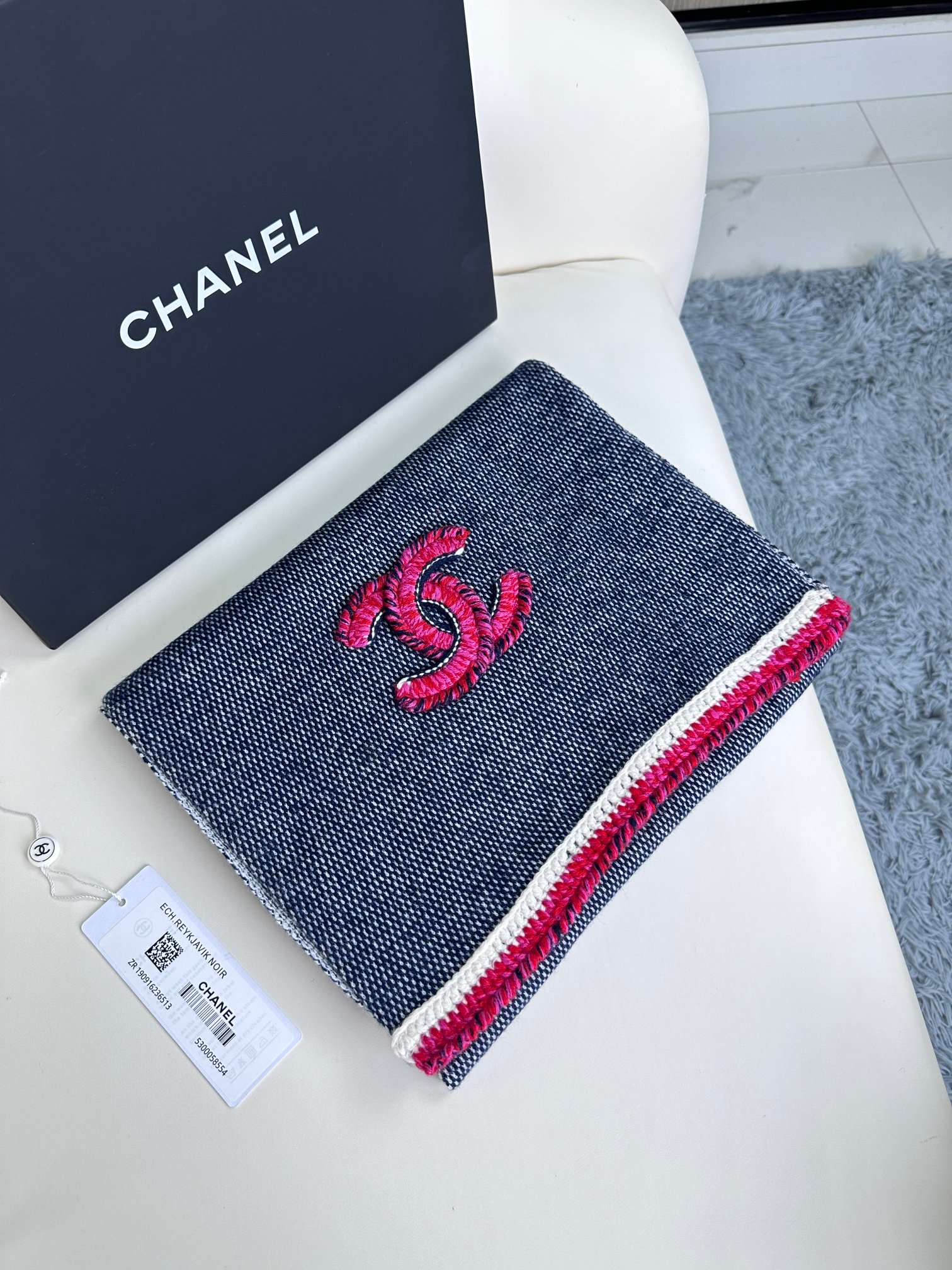 CHANEL2023新品 マフラーシャネルスーパーコピー 暖かい 大判 通勤 旅行 レディース 冷え対策 ブルー_7