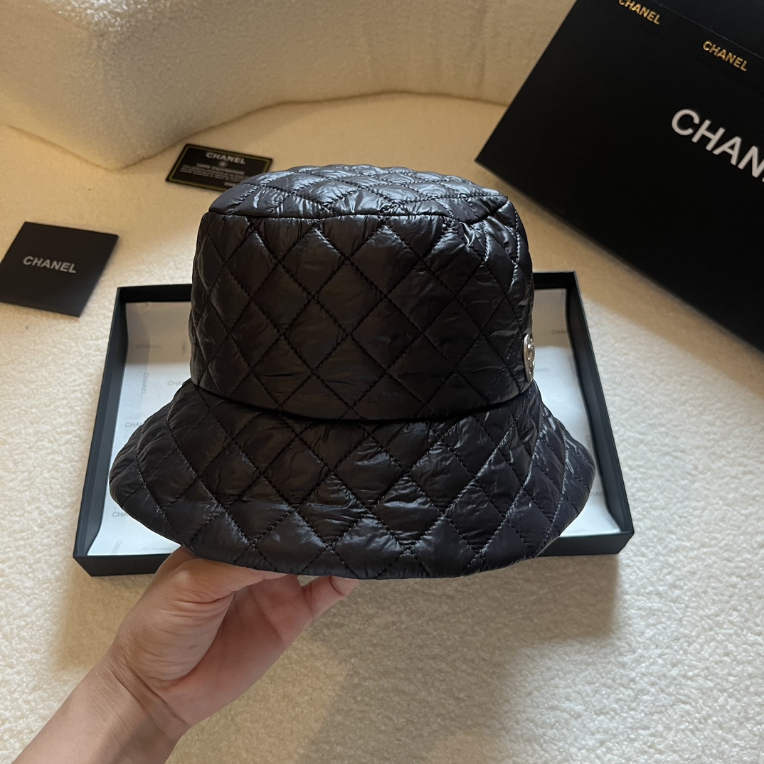 シャネルn級品スーパーコピーニット帽コットンブラック高級カッコイイファッション_2