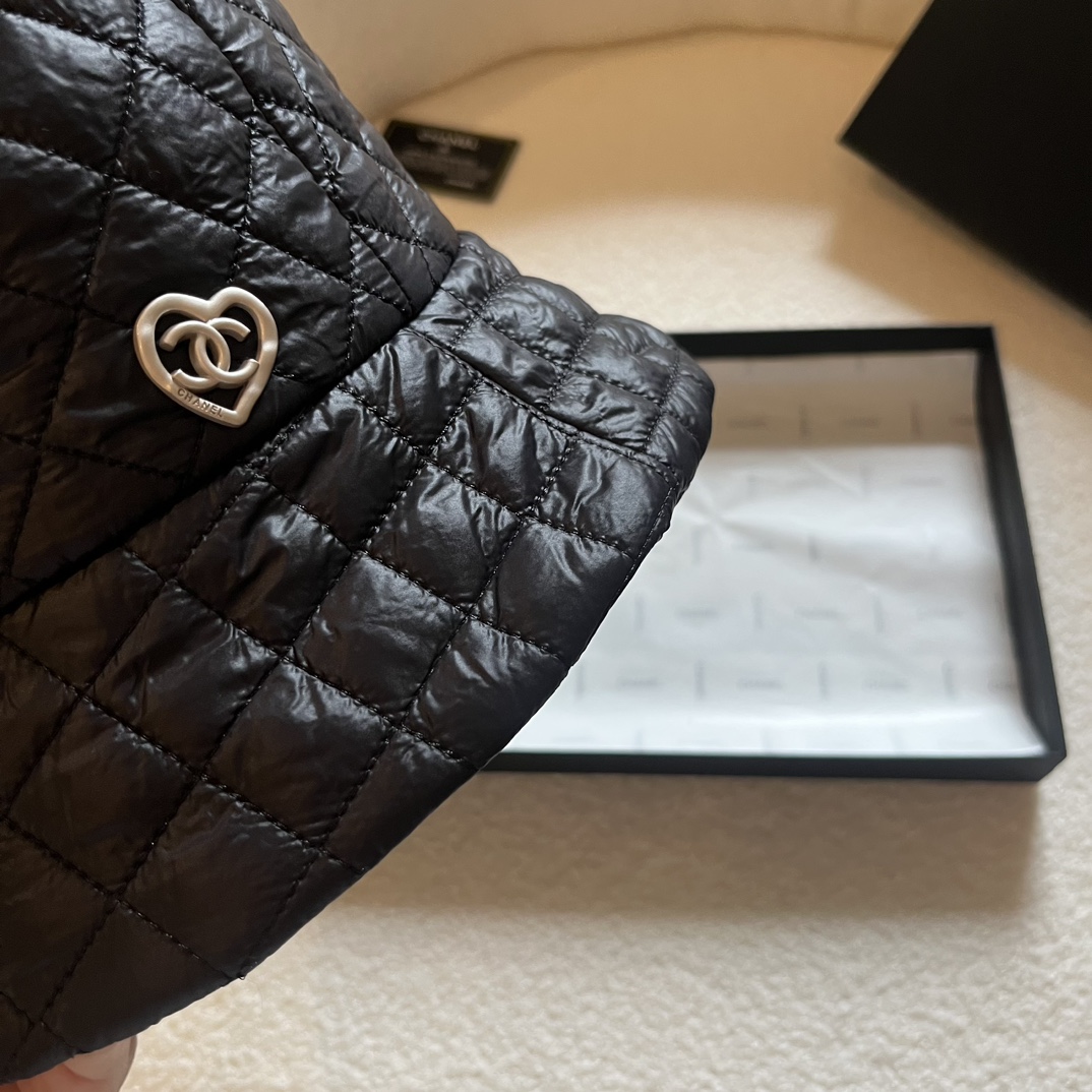 シャネルn級品スーパーコピーニット帽コットンブラック高級カッコイイファッション_5