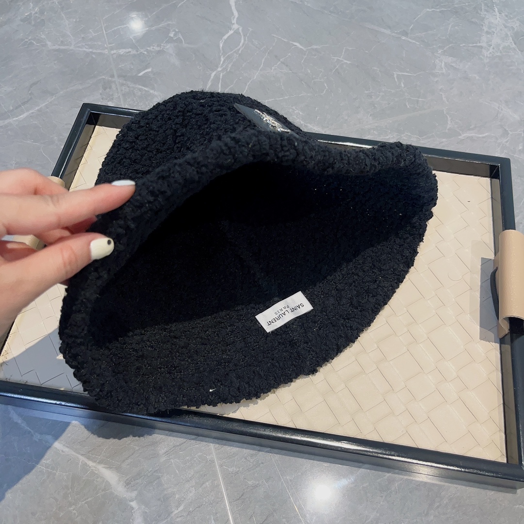 サンローラン定番人気物コピーニット帽コットンブラック高級ファッション可愛い_1