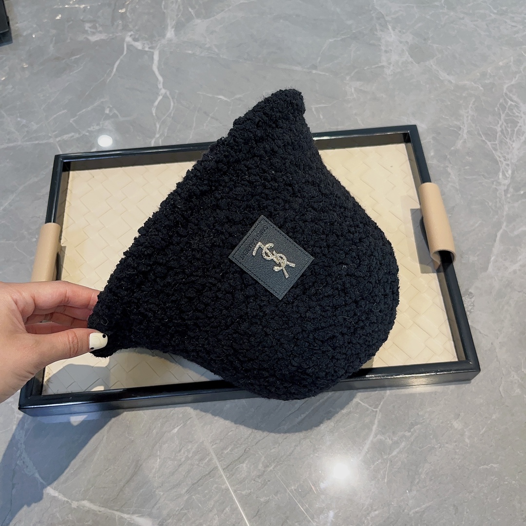 サンローラン定番人気物コピーニット帽コットンブラック高級ファッション可愛い_3