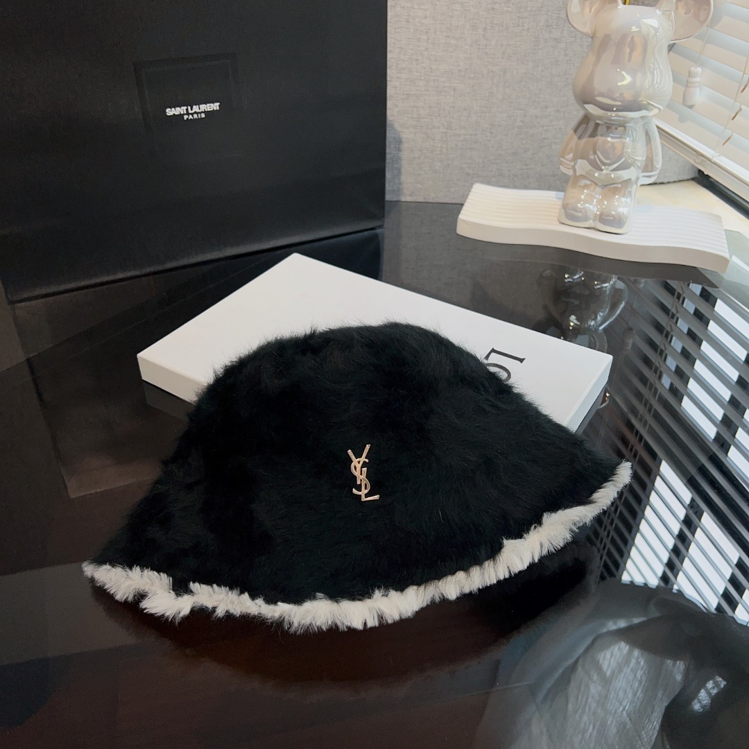 サンローランSAINTLAURENTスーパーコピーニット帽コットンブラック高級ファッション可愛い_3