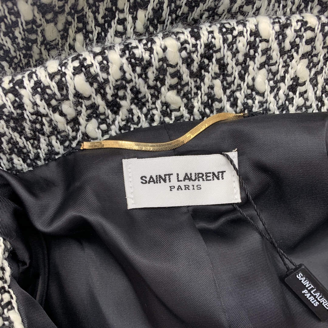 YSL サンローランとヴィトンコピー 秋冬トップス アウター シンプル  暖かい 柔らかい 白黒のチェック柄_5