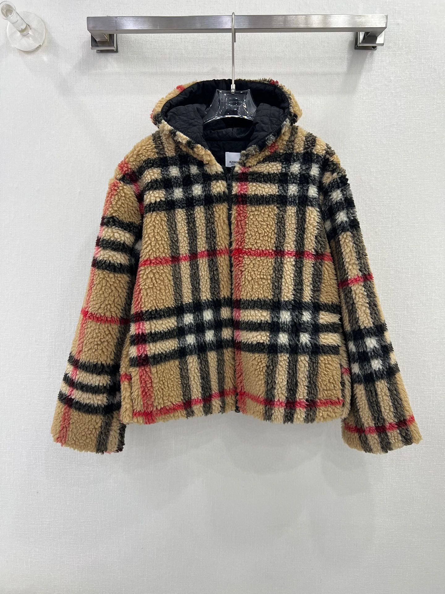 BURBERRYバーバリーウールコート激安通販 秋冬 暖かい チェック柄  高級感 ブラック_1