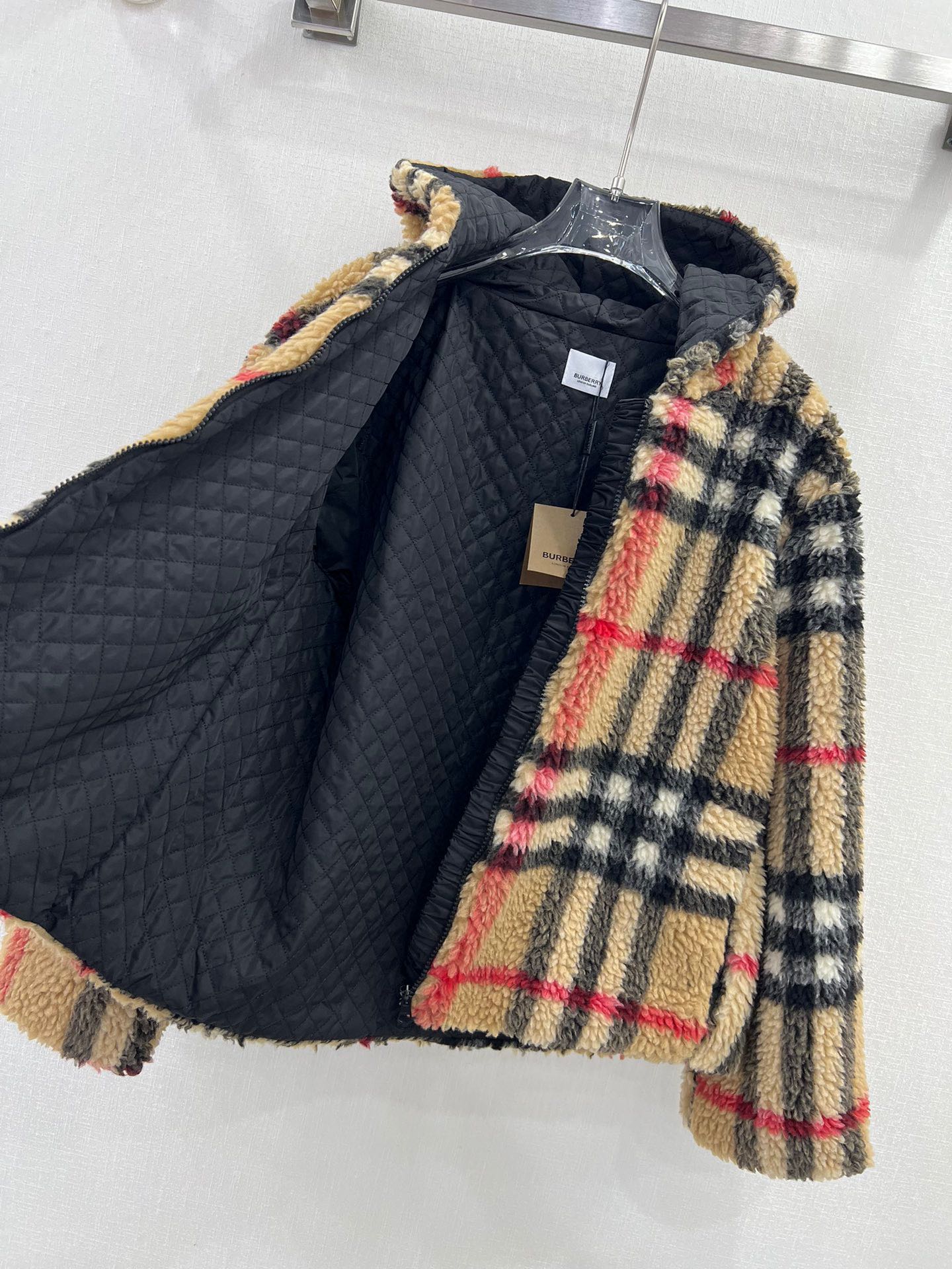 BURBERRYバーバリーウールコート激安通販 秋冬 暖かい チェック柄  高級感 ブラック_6