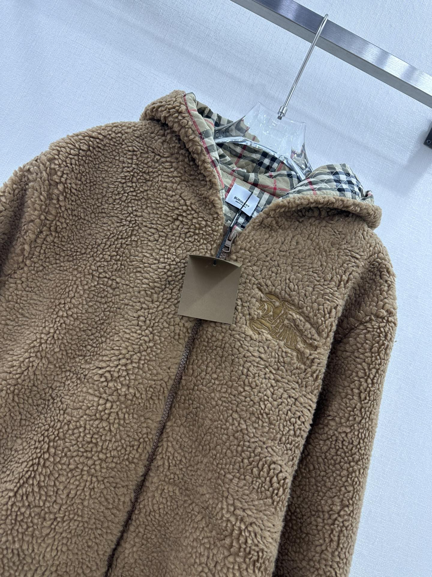 BURBERRYバーバリーのジャケットコピー 秋冬 暖かい チェック柄 柔らかい コートアウター ブラウン_4