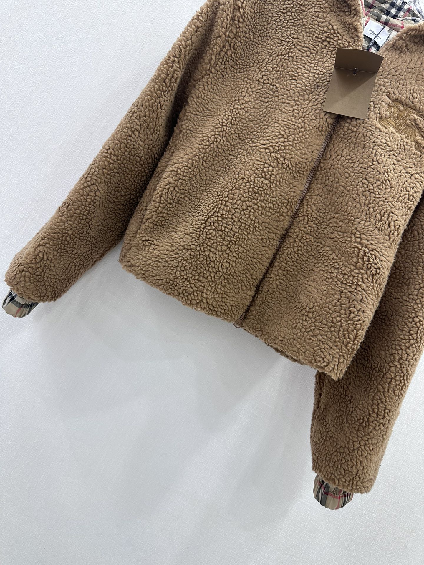 BURBERRYバーバリーのジャケットコピー 秋冬 暖かい チェック柄 柔らかい コートアウター ブラウン_5