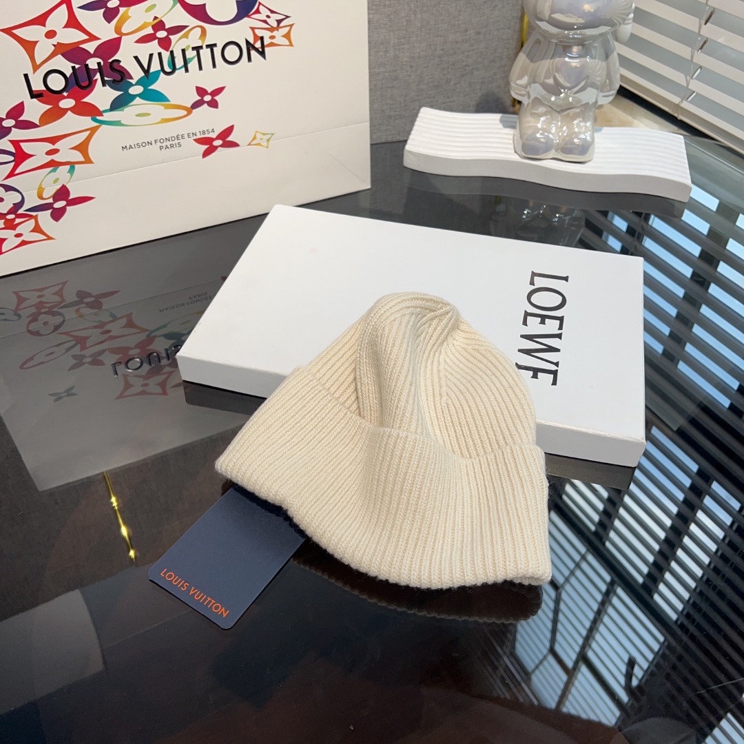 ルイヴィトンLOUISVUITTONスーパーコピーニット帽コットンベージュ高級カッコイイファッション_2