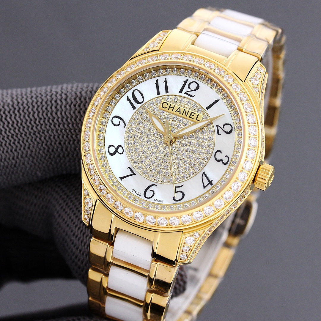 CHANELコピー腕時計 優雅 レディース専用 薄いワッチ プレゼント 新商品 2色 ゴールド_3