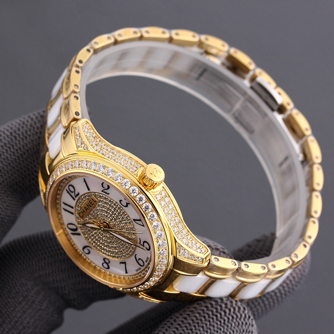 CHANELコピー腕時計 優雅 レディース専用 薄いワッチ プレゼント 新商品 2色 ゴールド_6