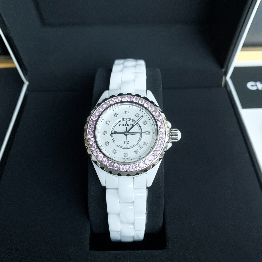 CHANELシャネルの腕時計激安通販 優雅 レディース専用 薄いワッチ プレゼント 新商品 ダイヤモンド ホワイト_1