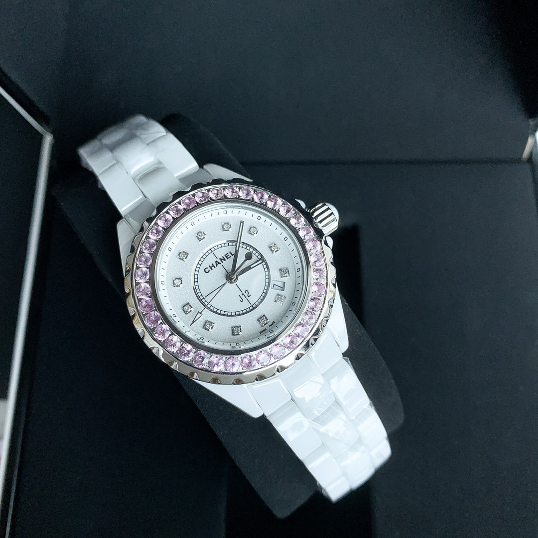 CHANELシャネルの腕時計激安通販 優雅 レディース専用 薄いワッチ プレゼント 新商品 ダイヤモンド ホワイト_2
