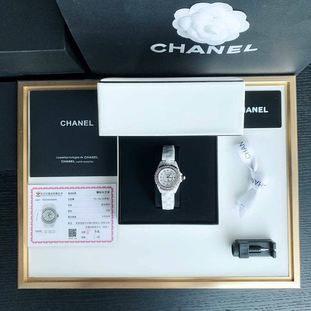 CHANELシャネルの腕時計激安通販 優雅 レディース専用 薄いワッチ プレゼント 新商品 ダイヤモンド ホワイト_4