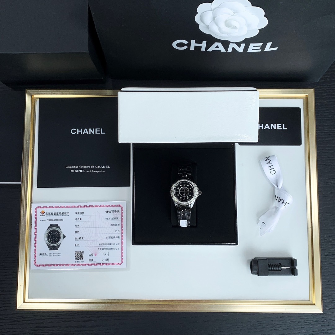 CHANELシャネルの腕時計コピー 優雅 レディース専用 薄いワッチ プレゼント 新商品 ダイヤモンド ブラック_7