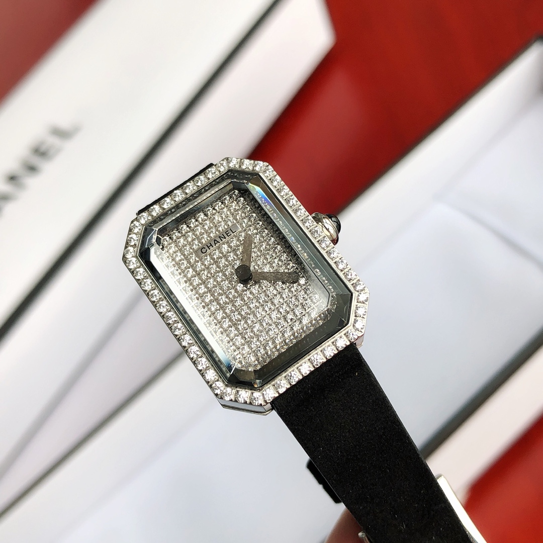 CHANELシャネル公式時計n級品 優雅 レディース専用 薄いワッチ プレゼント レザー 角形 ブラック_3