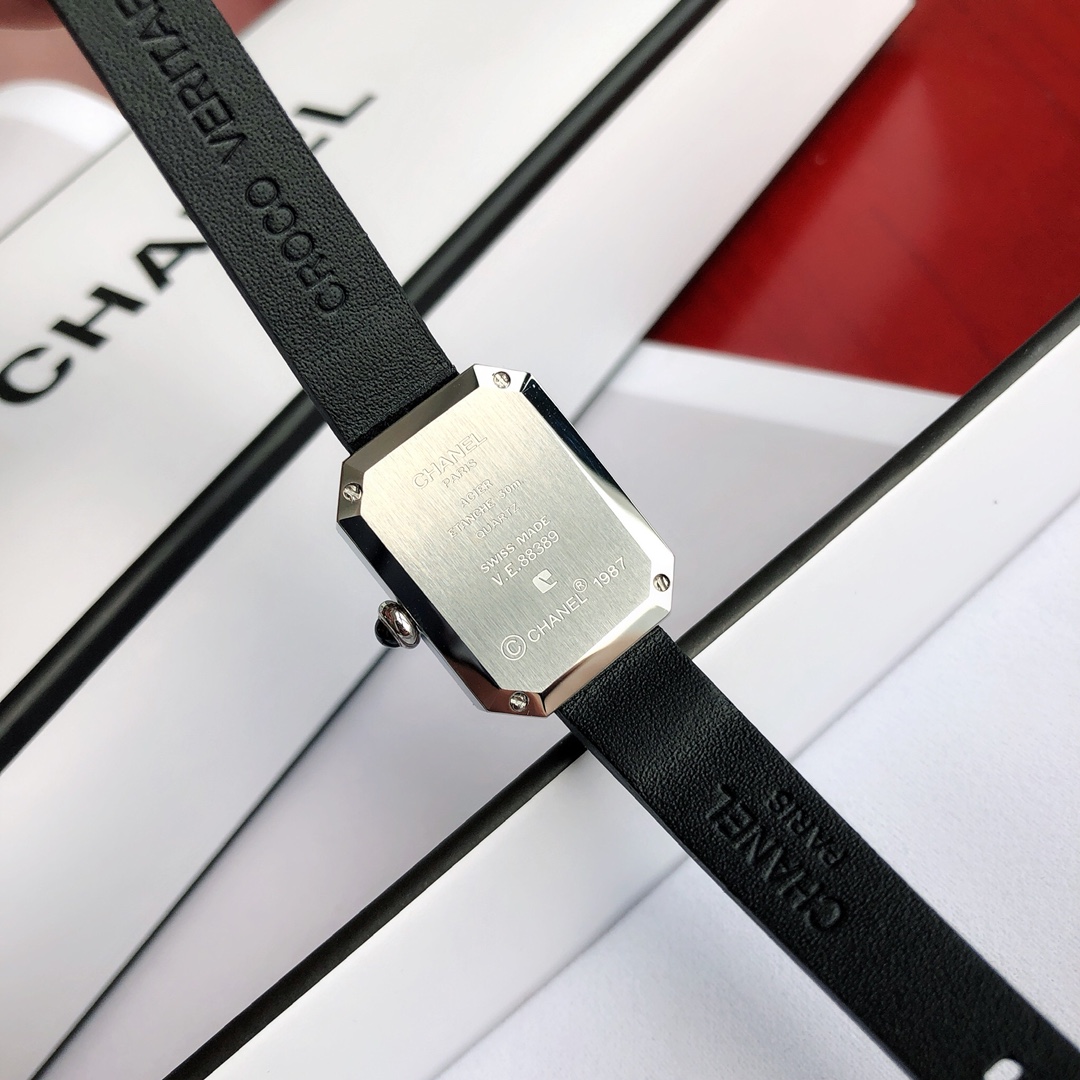 CHANELシャネル公式時計n級品 優雅 レディース専用 薄いワッチ プレゼント レザー 角形 ブラック_5