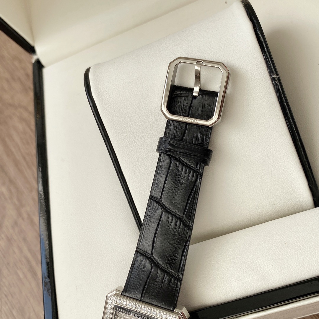 CHANEL高級腕時計 スケルトン激安通販 優雅 レディース専用 薄いワッチ プレゼント レザー 角形 ブラック_7