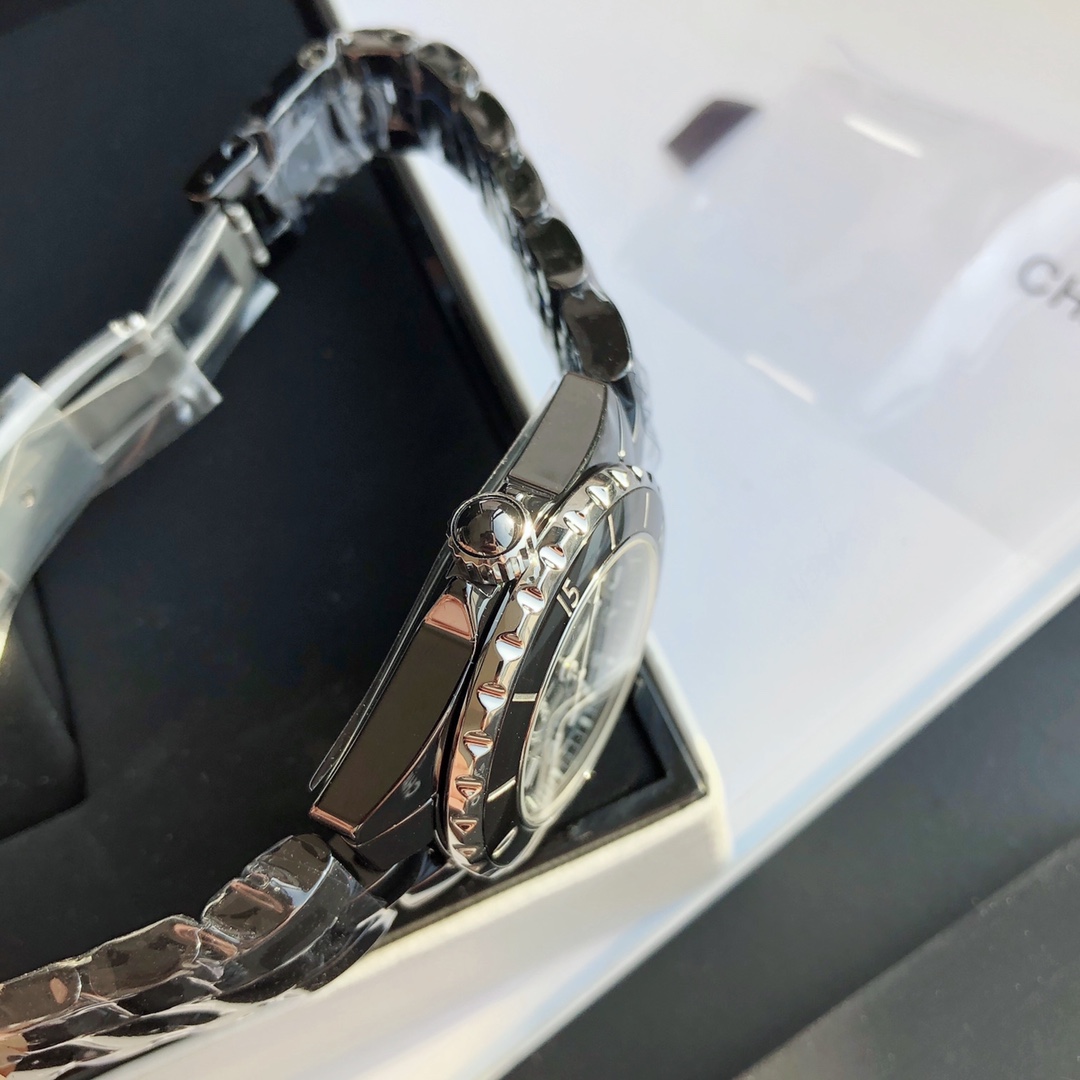 CHANEL 上品な腕時計ｎ級品 優雅 レディース専用 薄いワッチ プレゼント レザー シンプル ブラック_3
