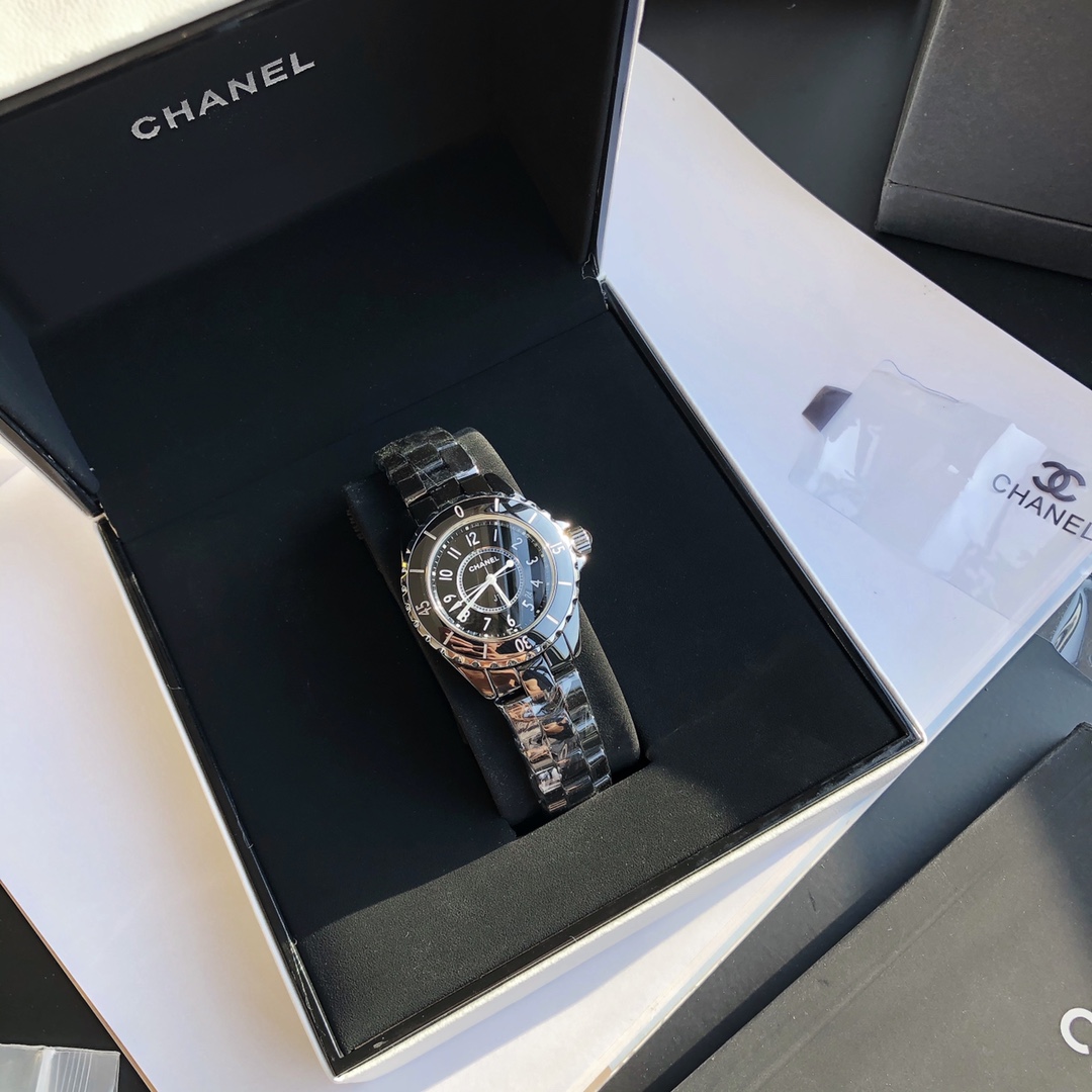 CHANEL 上品な腕時計ｎ級品 優雅 レディース専用 薄いワッチ プレゼント レザー シンプル ブラック_5