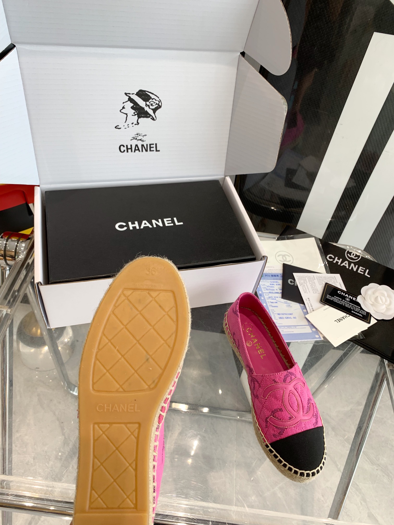 CHAENL シャネルの靴 値段偽物 レザー フィッシャーマンシューズ 歩きやすい ピンク_6