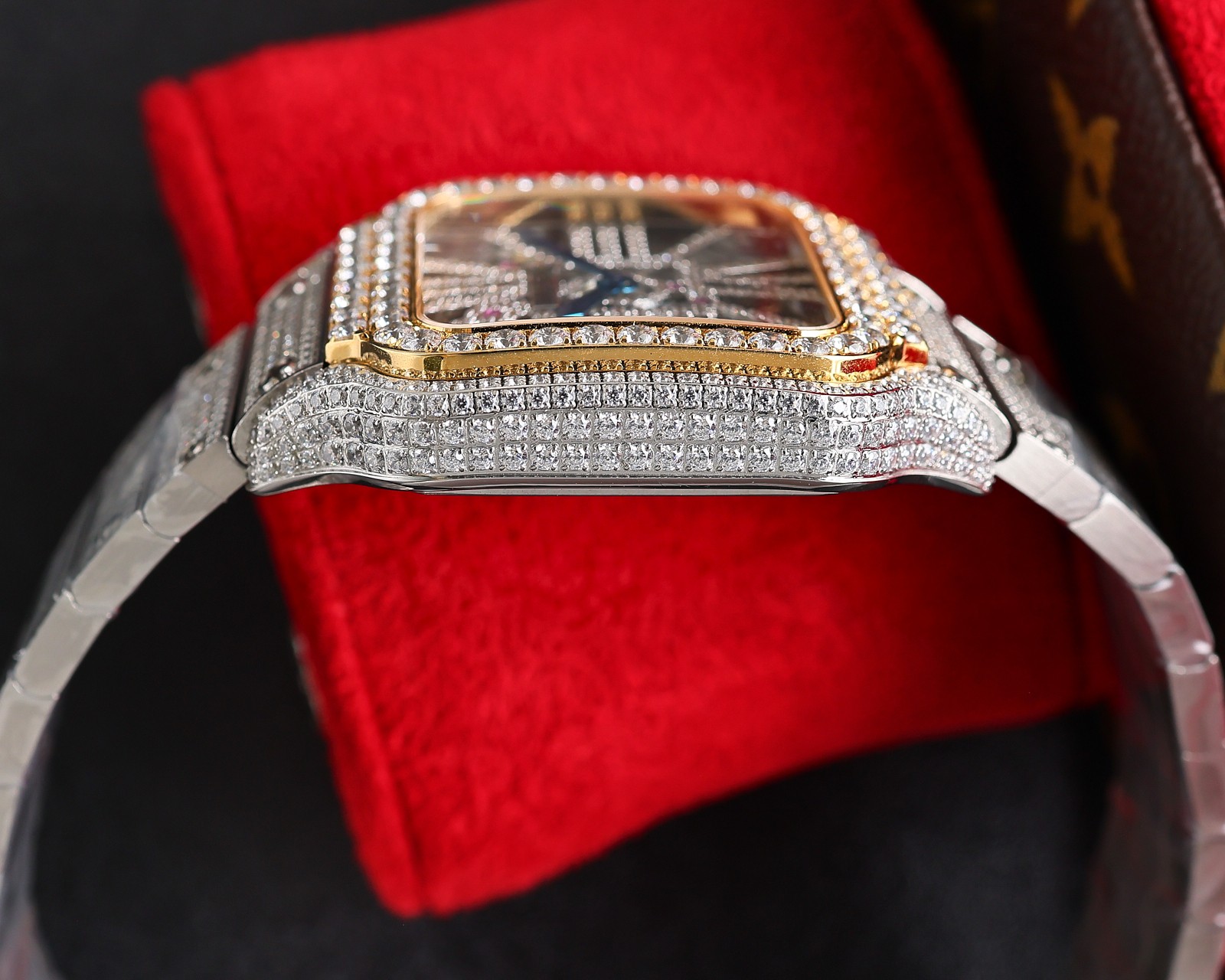 CARTIERカルティエ 腕時計 似てるスーパーコピー フランス 薄いワッチ レザー 四角い時計 スチールバンド_7
