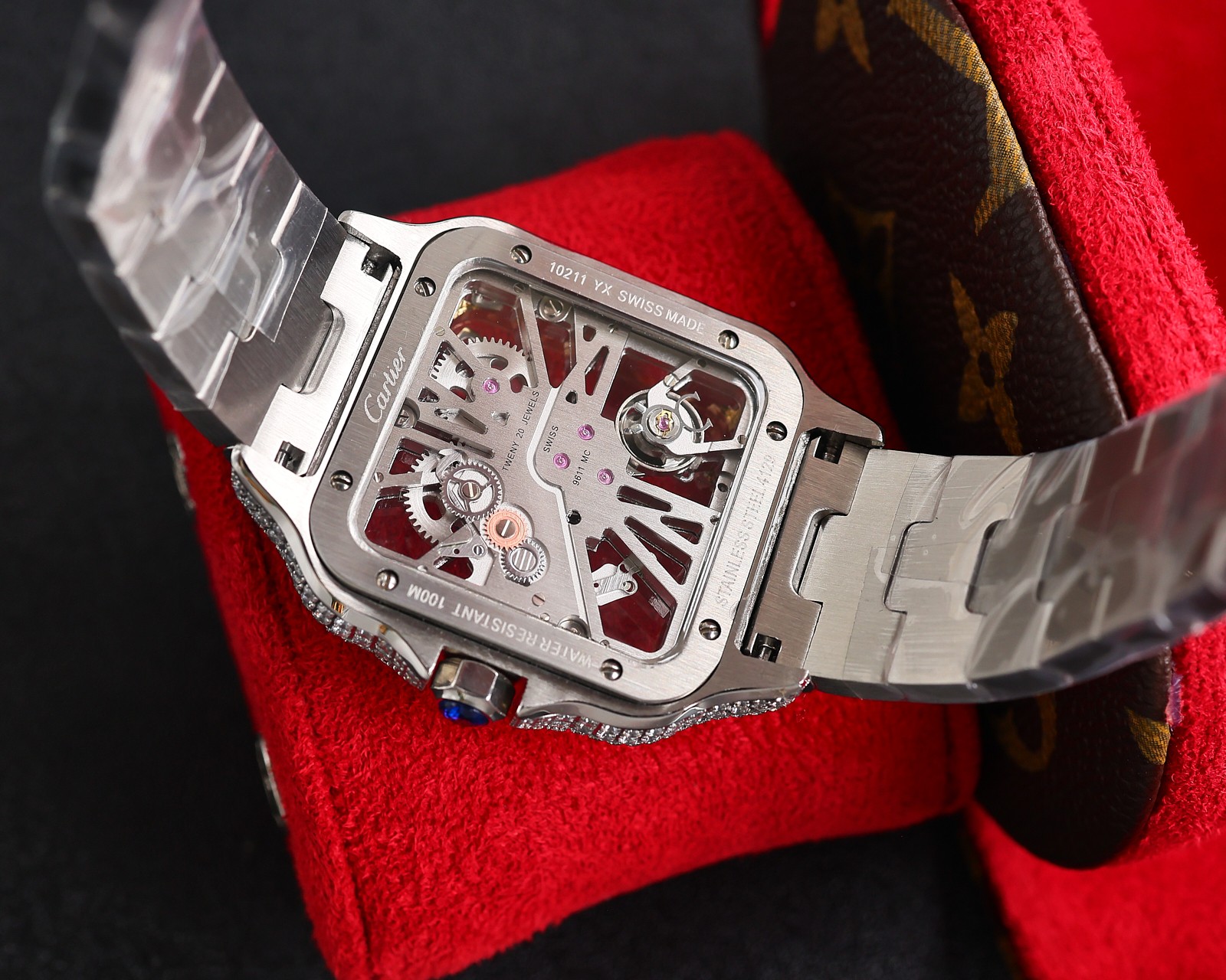CARTIERカルティエ 腕時計 似てるスーパーコピー フランス 薄いワッチ レザー 四角い時計 スチールバンド_8