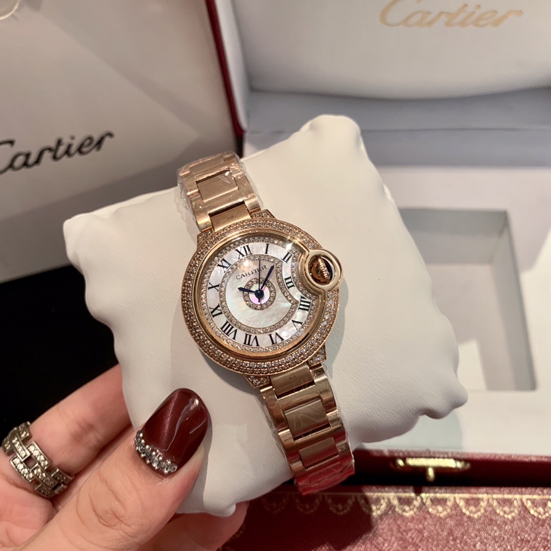 CARTIERカルティエ 腕時計 評価偽物 フランス 薄い腕時計 レザー レディース 新品 最新限定品 ゴールド_2
