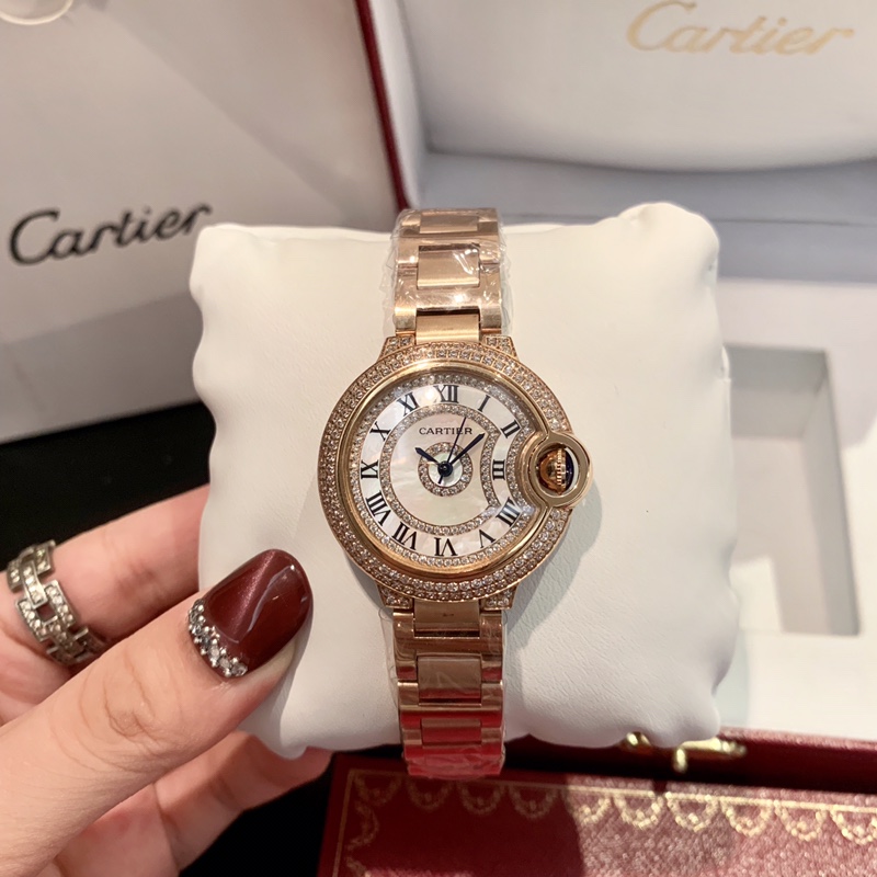 CARTIERカルティエ 腕時計 評価偽物 フランス 薄い腕時計 レザー レディース 新品 最新限定品 ゴールド_4