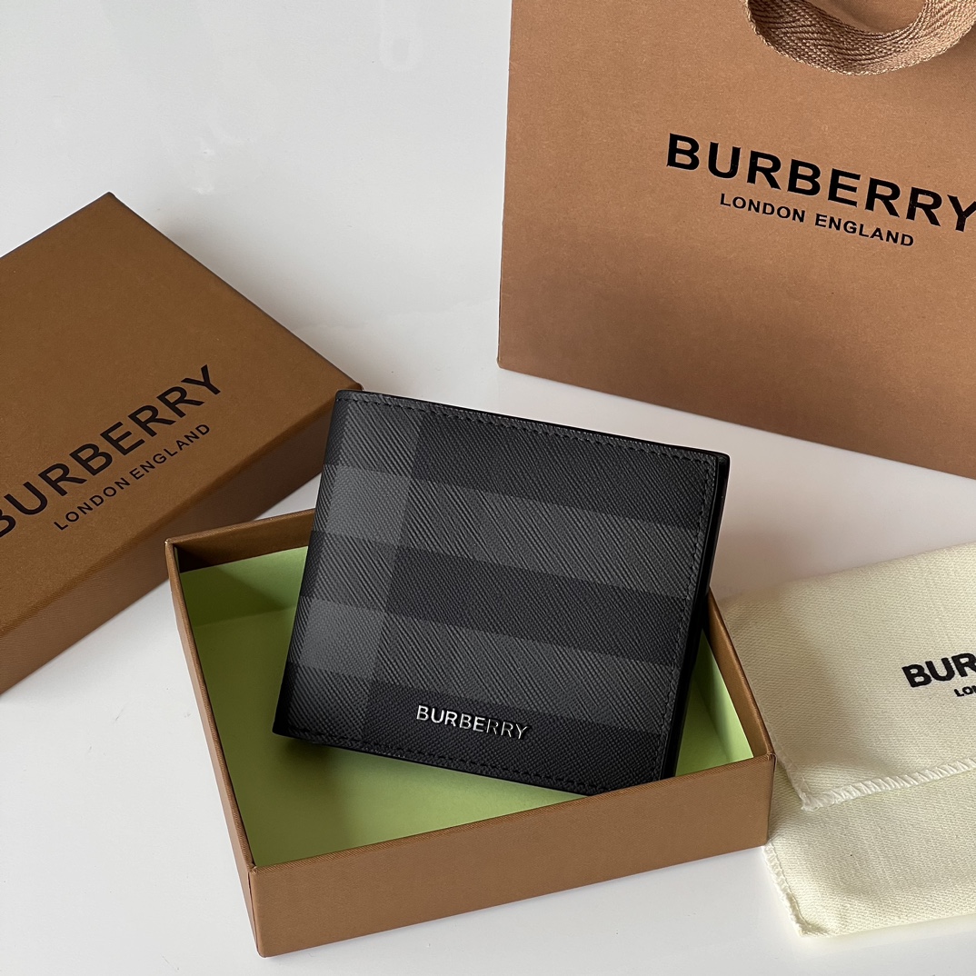バーバリーBURBERRYスーパーコピー財布レザーブラック高級ファッション_2