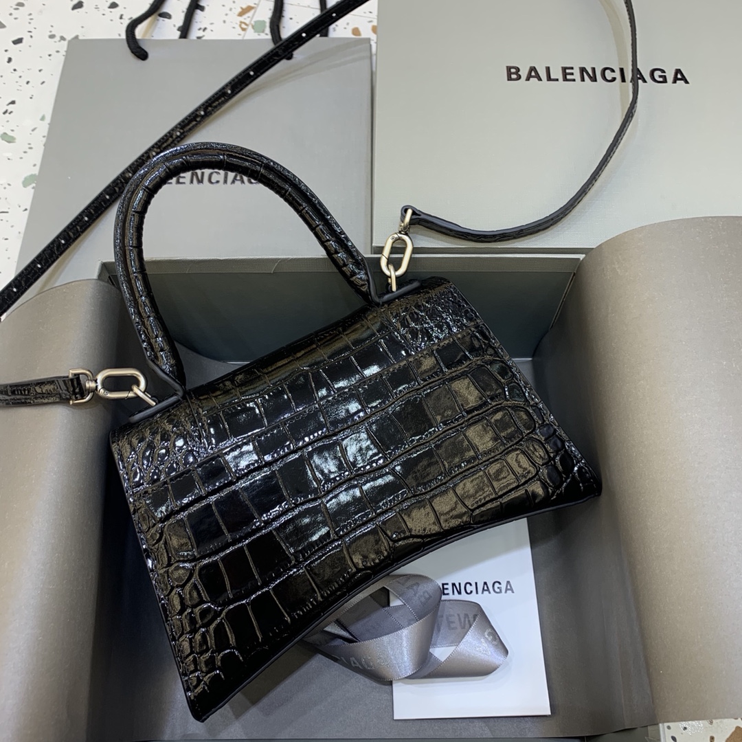 バレンシアガバッグ かごバッグスーパーコピー BALENCIAGA レディースワニバッグ ブラック_2