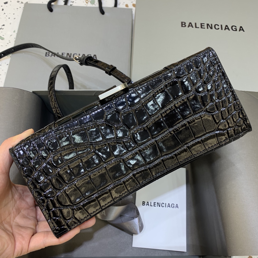 バレンシアガバッグ かごバッグスーパーコピー BALENCIAGA レディースワニバッグ ブラック_4