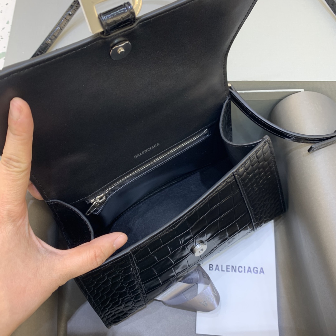 バレンシアガバッグ かごバッグスーパーコピー BALENCIAGA レディースワニバッグ ブラック_5